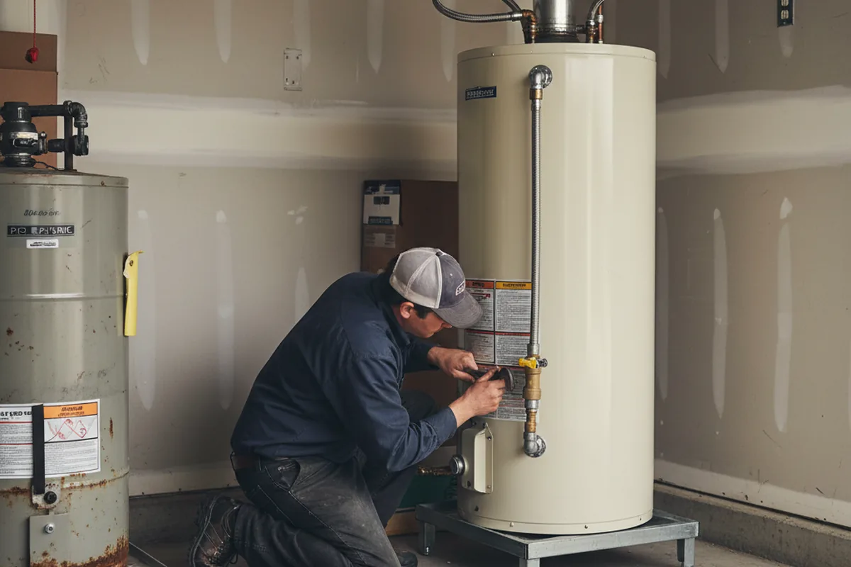 Water heater and shutoff valve replacement in Gans